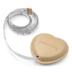 LindeHobby Udtrækkeligt Målebånd, PU-læder, Hjerte, 150 cm Abrikos