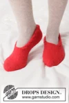253-58 Scarlet Sleigh Slippers by DROPS Design