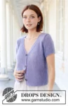 259-4 Violet Reverie Cardigan by DROPS Design