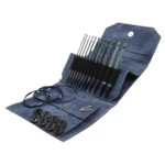 LYKKE Udskiftelige Tunesiske Hæklenålesæt Indigo, Blå, 15 cm