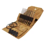 LYKKE Udskiftelige Tunesiske Hæklenålesæt Umber, Tan, 15 cm