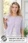 257-10 Lavender Dust Cardigan by DROPS Design