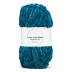 LindeHobby Fuzzy Chenille Silver Lurex 18 Petroleum / mørk turkis