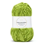 LindeHobby Fuzzy Chenille Silver Lurex 32 Græsgrøn