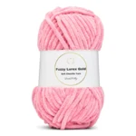 LindeHobby Fuzzy Chenille Gold Lurex 14 Mørk lyserød