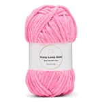 LindeHobby Fuzzy Chenille Gold Lurex 48 Neonlyserød (lys)