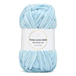 LindeHobby Fuzzy Chenille Gold Lurex 07 Babyblå