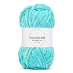 LindeHobby Fuzzy Chenille Gold Lurex 13 Blågrøn